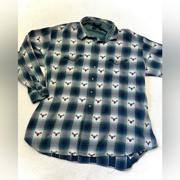 Orvis Vintage Men's Plaid Flannel Button-Up Top - XXL - Picture 2 of 8